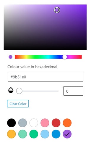 The colour picker in GenerateBlocks 1.2